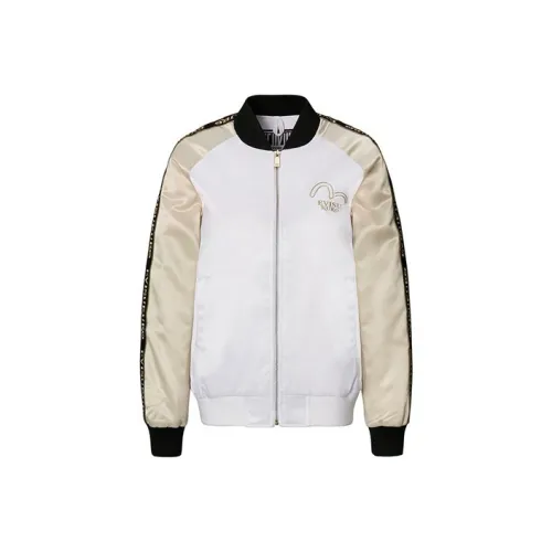 EVISU Бейсбольный воротник Облегающий Длинный рукав Куртка Женская Белая