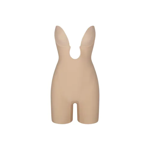 SKIMS DEEP Plunge Корректирующее белье MID Бедро BODYSUIT Комбинезон Женские Глина Глина