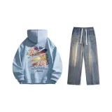 Комплект (Свитшот Glacier Blue + Джинсы Nostalgic Blue) с флисовой подкладкой