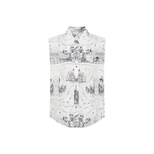 DEGAIA Рубашка Женская Черная С принтом Цветочный