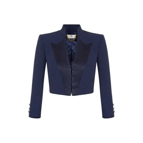 Elisabetta Franchi FW24 Куртки и Пальто Женские Морской Синий