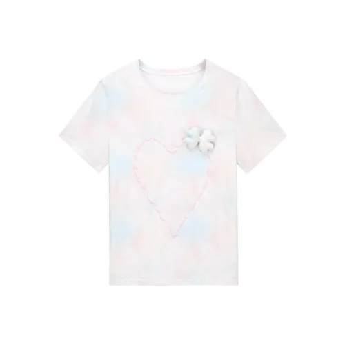 Victoria's Secret SUSAN FANG Co Branded Модель Градиентный Радужный Женские Т-рубашки