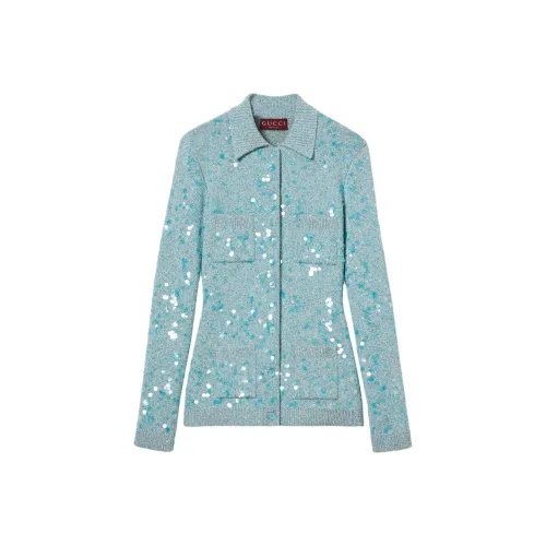 GUCCI FW24 Трикотаж Женский Бирюзовый