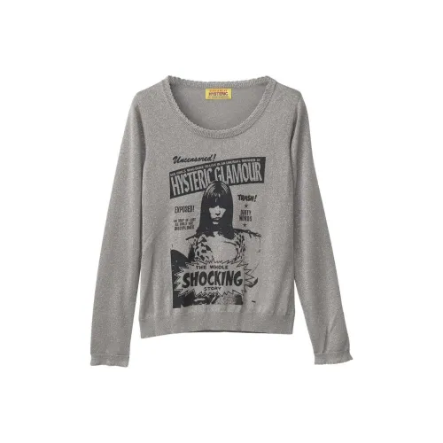 HYSTERIC GLAMOUR FW24 Трикотаж Женский Серый