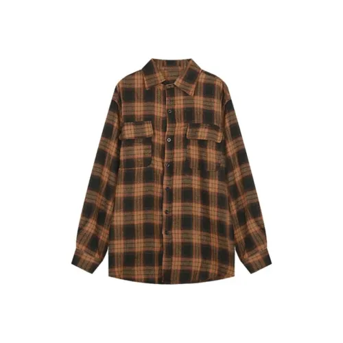 JUFU Желтый Черный Унисекс Рубашки