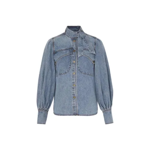 Zimmermann SS24 Рубашка Женская Poseidon Blue