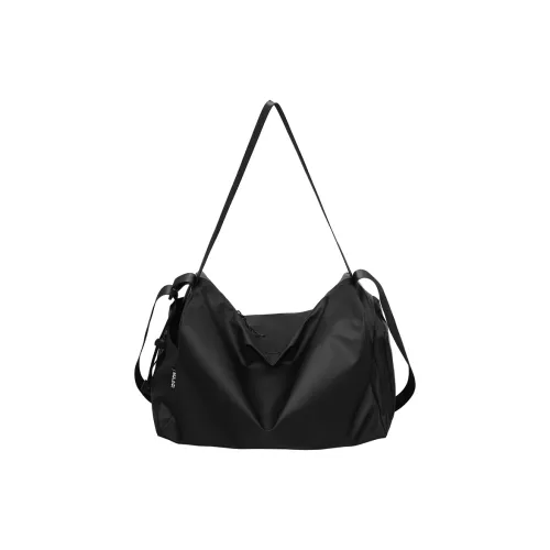 Single Warehouse Кожа Мембрана Переносная Сумка через Плечо Стандартная Унисекс Черный Темно-Серый