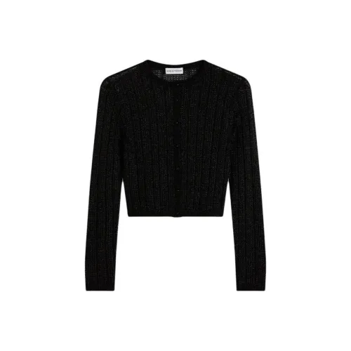 SCANLAN THEODORE Металлик KNIT Crop Кардиган Трикотаж Женский Черный Черный