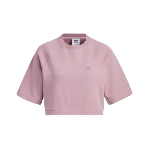 Adidas Originals Рукав реглан T-рубашка Женская Магия Фиолетовый Розовый