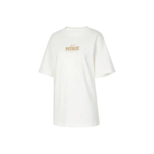 Nike Sportswear Т-рубашка с рукавом-трубкой женская кокосово-молочного белого цвета