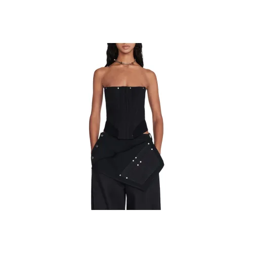 DION LEE SS24 CONSTRUCT FEMME CORSET Без бретелей Топ Женский Черный
