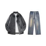 Set (Light Gray Shirts + Nostalgic Blue Jeans)  
Комплект (Светло-серые рубашки + Ностальгические синие джинсы)