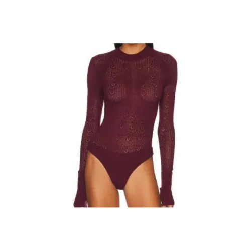 FREE PEOPLE Женское боди красного цвета