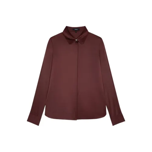 Theory Темно-кофейные Женские Рубашки