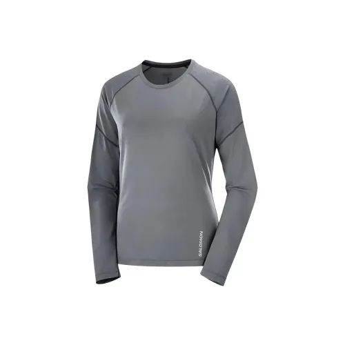 SALOMON CROSS RUN Реглан-рубашка с длинным рукавом Женская Темно-черный Вереск