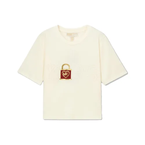 MICHAEL KORS Рубашка с оборванным плечом женская абрикосового цвета