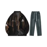 Комплект (черный топ+винтажные синие брюки)