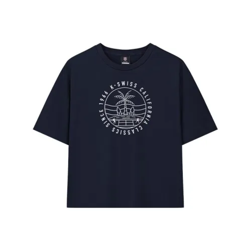 KSWISS T-рубашка с рукавом-кафтан женский синяя