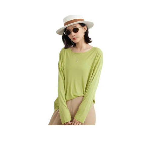 Fog Рукав с оборванным плечом T-рубашка Женская Зеленый цвет