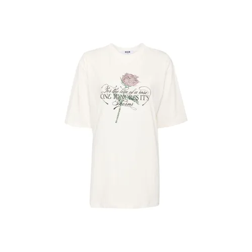 MSGM Т-рубашка с оборванным рукавом женская цвет экрю