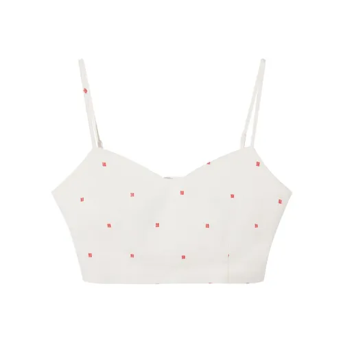 Ouyang Белый Жаккард Женские Камисоли