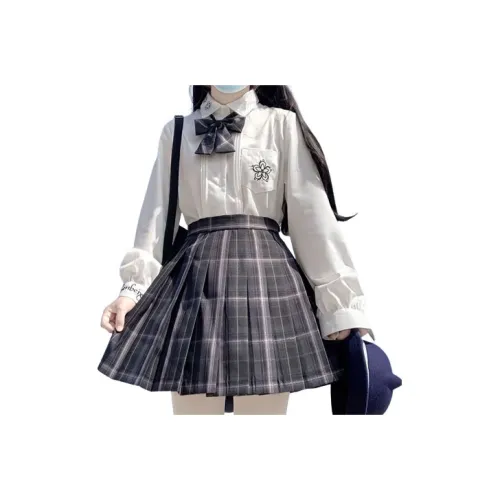 SHENBEI JK Afternoon Garden Длинный рукав Женские рубашки