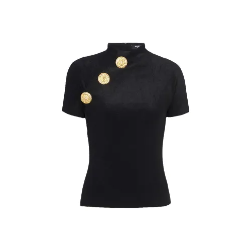 BALMAIN Черные Женские Т-рубашки