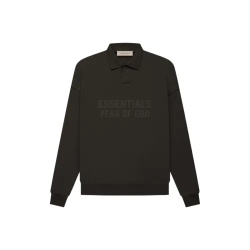 Fear of God Essentials FW22 WOMEN'S LS POLO Off Черный Поло Женские Серый черный