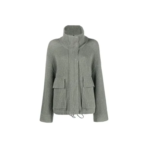 Brunello Cucinelli Оливково-зеленый Женские кашемировые свитеры