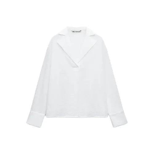 ZARA ZW Series Рубашка Женская Морозно-белая