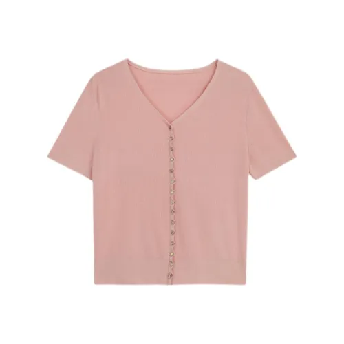 Yiner Трикотаж Женский Дымчатый Серый Розовый