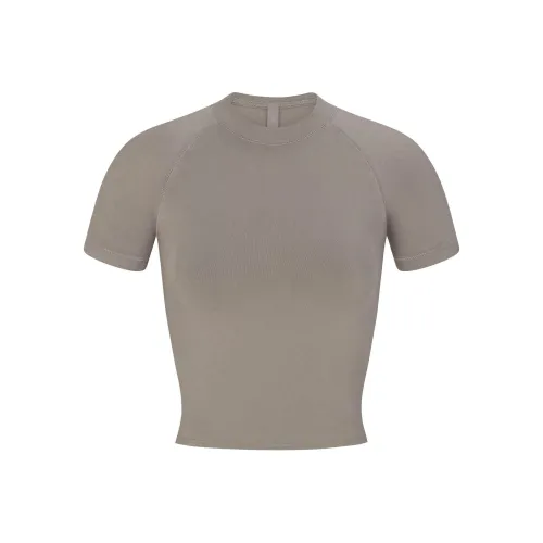 SKIMS Реглан рукав T-рубашка Женская Дым Дымчато-серый