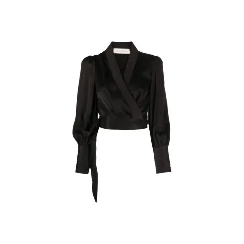 Zimmermann Черные Женские Шифоновые Рубашки