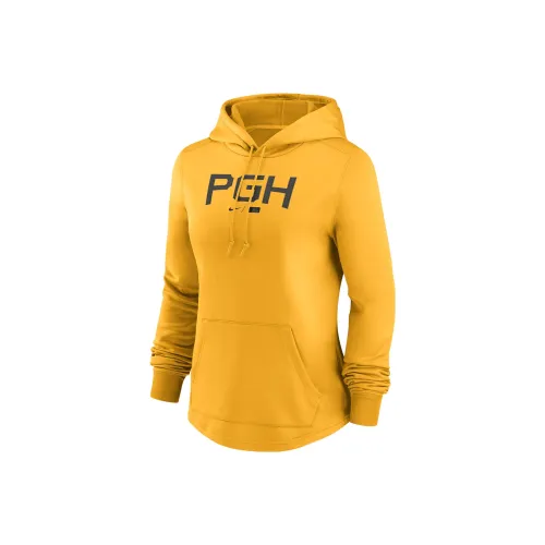 Nike X MLB Co Бренд Therma Городской Connect Pregame Pittsburgh Pirates Свитшот Женские Желтый