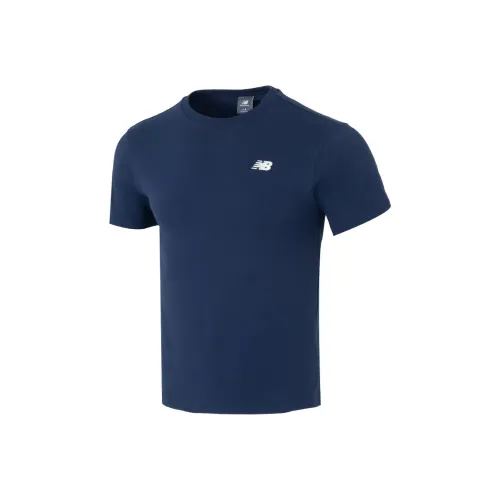 New Balance Бег Т-Рубашка Унисекс Синяя