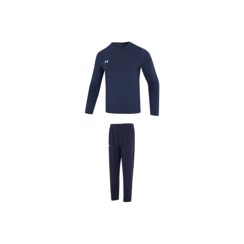 Under Armour Комплекты Морской Синий T-Рубашка + Штаны Мужские Повседневные Спортивные
