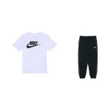 Белый Черный Логотип Топ + Черные Штаны