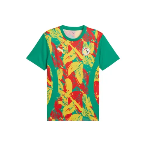 Puma x SENEGAL FW24 Футбол Джерси Мужские Спортивные Зеленый Быстрейший Желтый PUMA Красный
