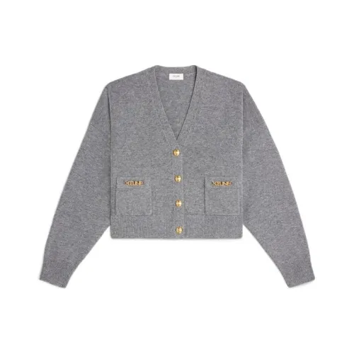 CELINE Серый Женские Кашемировые Свитеры