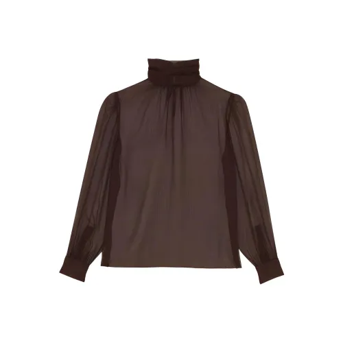 SAINT LAURENT Рубашка Женская Коричневая
