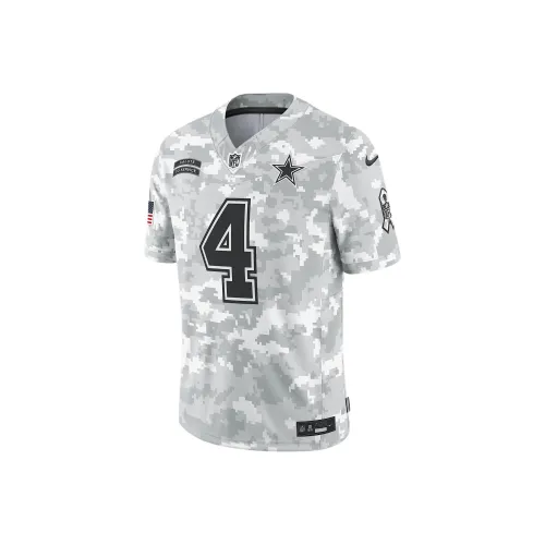 nike Dri FitNFL FW24 Ограниченный Dak Prescott Dallas Cowboys Salute To Service Регби Джерси Мужской Белый