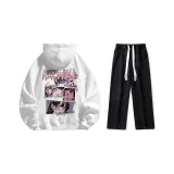 Set (White Fleece-Lined + Black Jeans)  
Комплект (Белый с флисовой подкладкой + Черные джинсы)