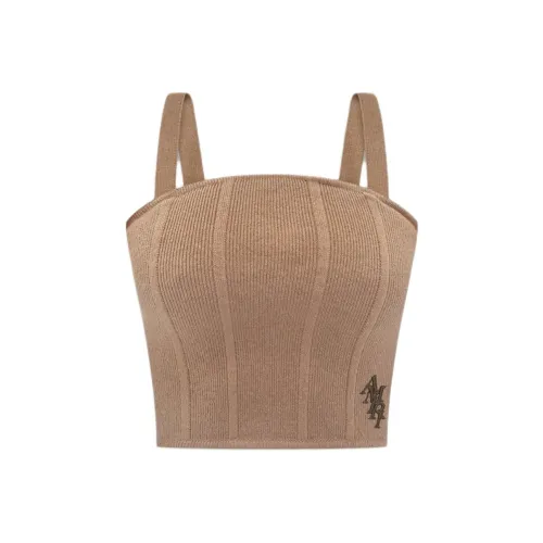 AMIRI STACK KNIT Bustier Топ на бретелях Женский Коричневый