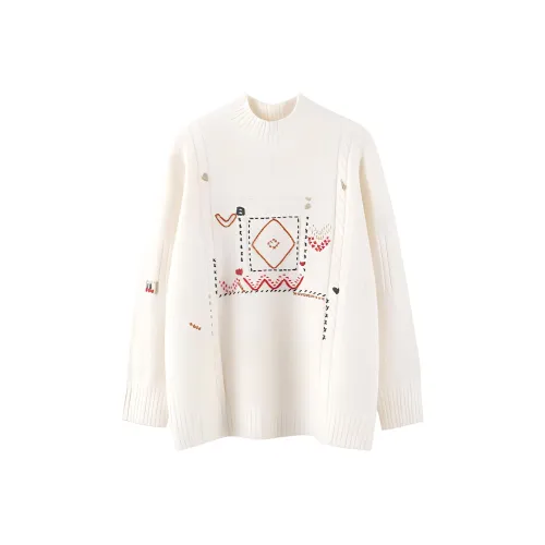 MAIGRE SIMHAT Pure Кашемир Свитер Женский Белый