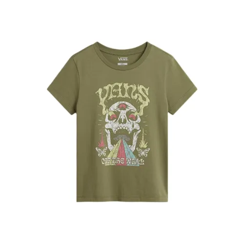 Vans Skull Saucer Стандартная T-рубашка Женская Зеленая