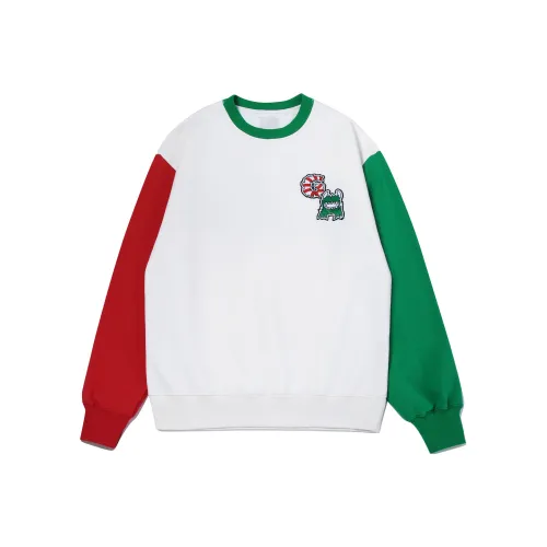 Guuka Круглый вырез Свободный крой Стандартный Толстовка Женский Кремовый Белый