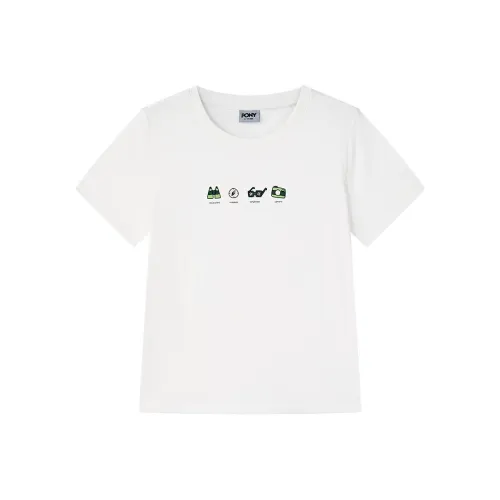 PONY Обычный T-Рубашка Женская Белая