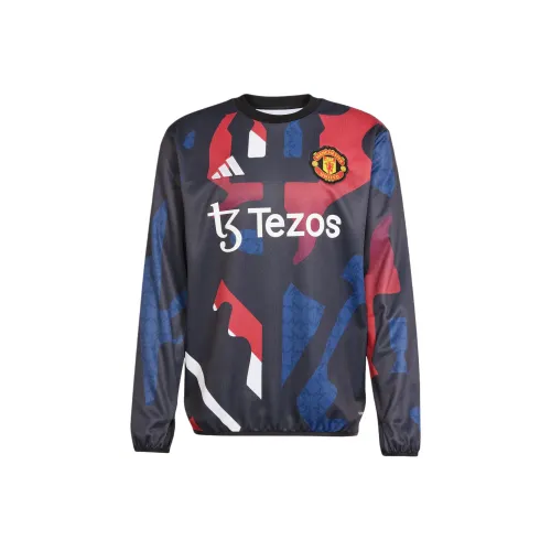 Adidas MUFC Черный/Красный/Нефритовый Белый/Темный Индиго Мужские Футбольные Джерси