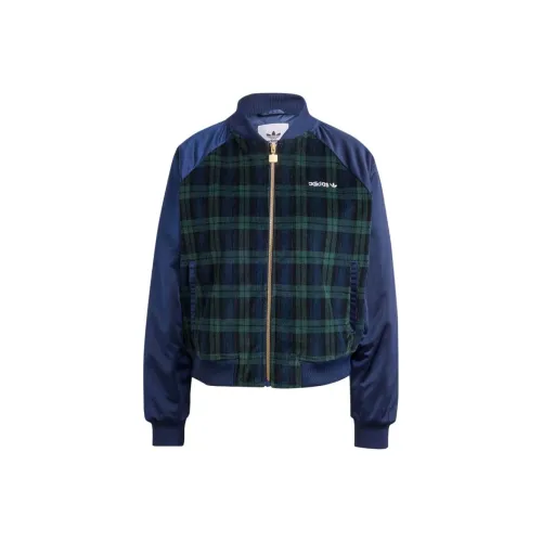 Adidas Originals Tartan Куртки и Пальто Женские Полуночный Индиго Черный Темный Фотиния Зеленый
