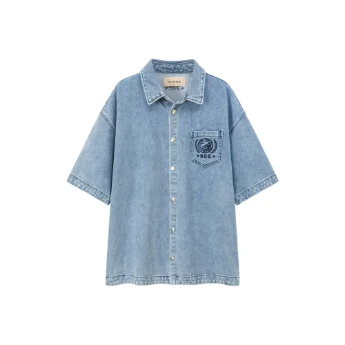 NO ONE ELSE Джинсовая синяя унисекс рубашка